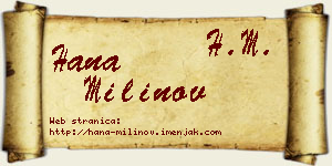 Hana Milinov vizit kartica